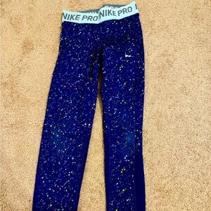 Nike Pro Girls Dri-FIT Tights – Splatter Paint Print (Size L)